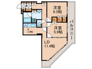 豊洲シエルタワー(23F)の物件間取画像